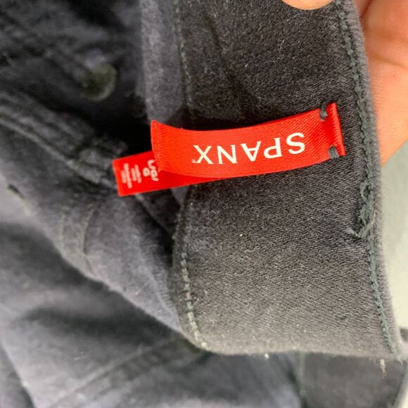 Spanx Ankle Skinny Jeans Women's Large Black Tapered Pull On 20278R - Picture 13 of 16